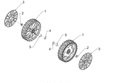 Wheels Diagram and Parts List for 1X21-INCHHP (31AS2S5C710)(2016) Cub Cadet Snow Blower